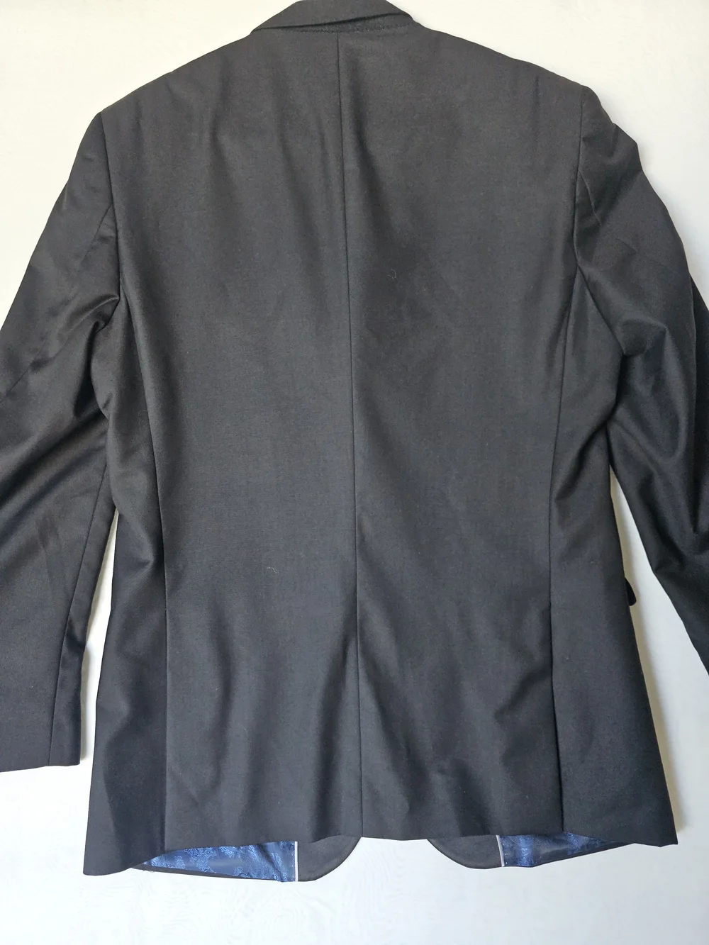 Bryan Michaels Men's Black Tuxedo Blazer Jacket Size 40R Paisley Blue Lining